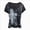 A70-Dark Gray, variant on Womens V-Neck Vintage Graphic Print T-Shirt,Retro Rose Cross Tee
