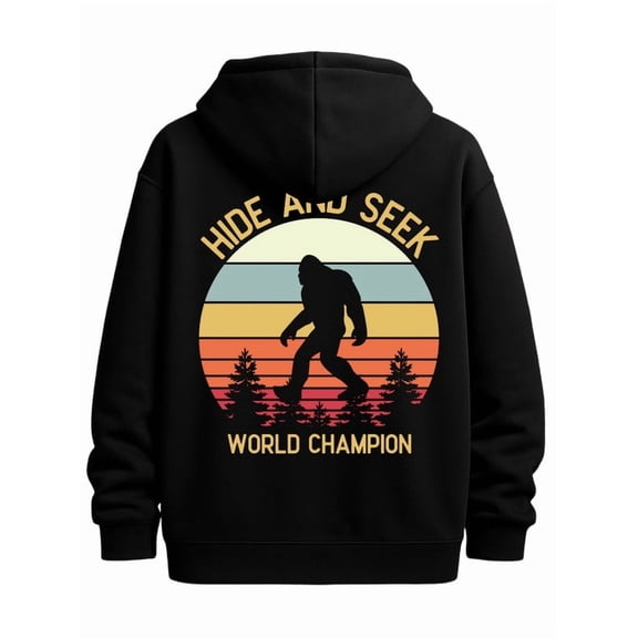 Bigfoot Hoodie hoodies & sweatshirt men graphic hoodies black Everyday & Formal Wear Drawstring Comfortable Oversized Hooded Pullover Sweatshirt elegant Basic Unisex hoodie