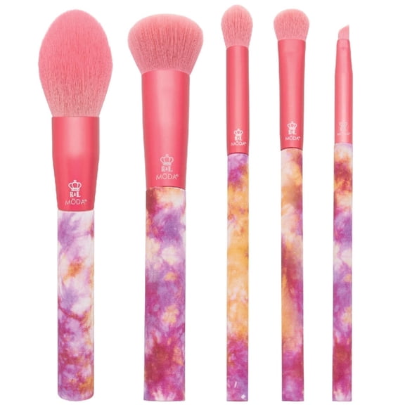 Moda Brush Tie Dye Calming Coral 5pc Makeup Brush Set