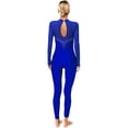 thumbnail image 2 of ranrann Women's One Piece Jumpsuit Rompers Long Gymnastic Leotard Figure Ice Skating Dance Jumpsuit Blue XXL, 2 of 7