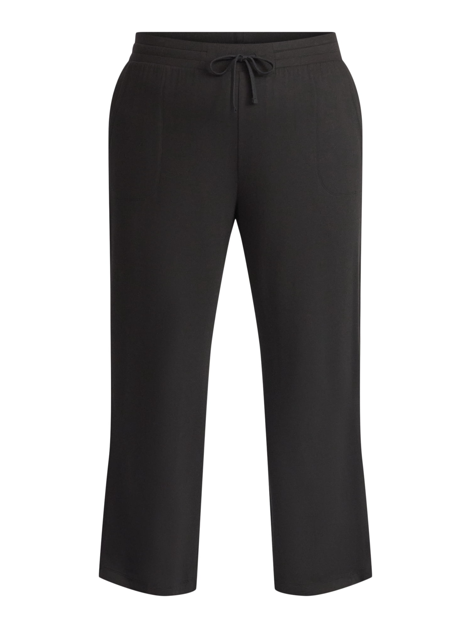 Terra & Sky Women's Plus Size Knit Wide Leg Pants, 28" Inseam, Sizes 0X-5X
