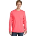 thumbnail image 1 of Camiseta de manga larga Port & Company Essential teñida con pigmentos con bolsillo Coral neón 2XL, 1 of 1