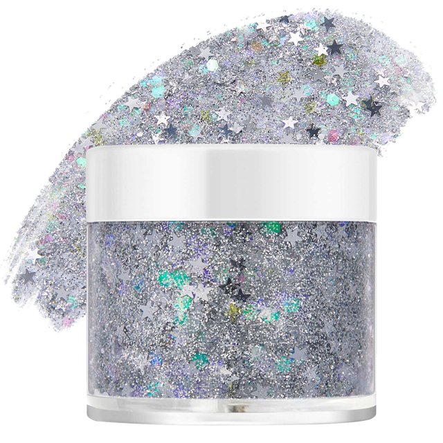 Glitter Gel For Body Face Hair And Lip Color Changing Glitter Gel Under Light,Beige Makeup Eye Shadow