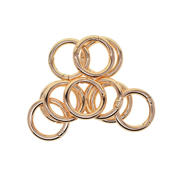 Abbracc 10 Pcs Crochets à Pression Ronds 28mm Mousqueton Porte-Clés Doré