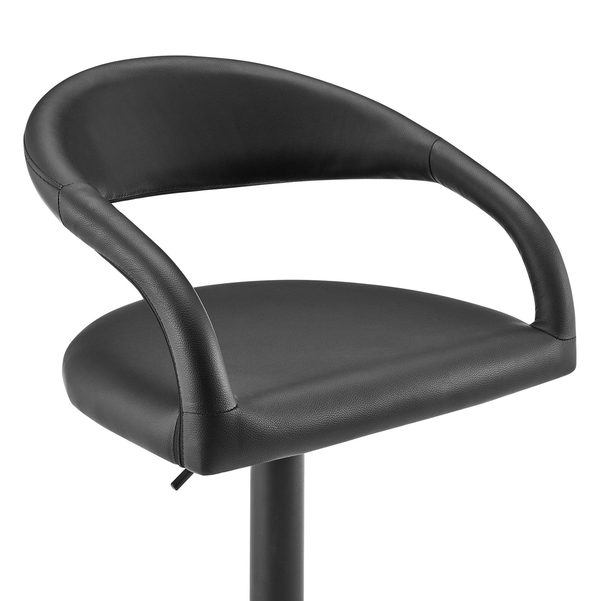 Marlow Modern Contemporary Swivel Metal Adjustable Height Barstool With Faux Leather Seat