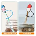 thumbnail image 4 of KAKOWELY 12 fundas para pajitas con formas encantadoras, tapones para pajitas de uso diario, protectores para pajitas, 4 of 5