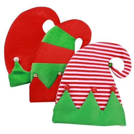 

DiMaddie 3pcs Christmas Theme Decorations Flannel Bell Caps Adorable Headwear Accessories