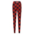 thumbnail image 4 of Pants For Women Work Casual Winter Plaid Printed Slim Fit Stretchy High Waist Leggings Pants, 4 of 5