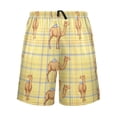 thumbnail image 2 of Men's Pajama Shorts Bottoms with Pockets Soft Lightweight Lounge Sleep Wear Cute Camel on Plaid, 2 of 6