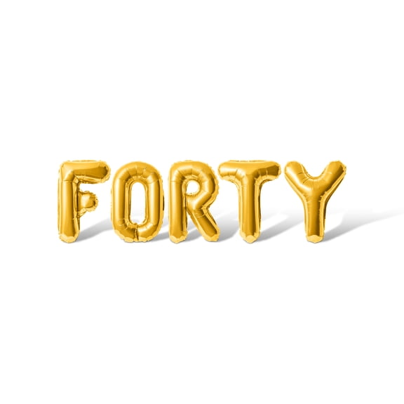 Letter Balloons - FORTY 16" Inch Alphabet Letters Foil Mylar Balloon Birthday Party Banner (Gold)