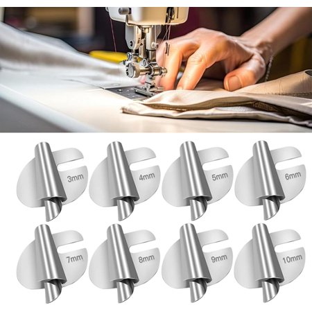 Universal Sewing Rolled Hemmer Foot - Precision Edge Stitcher-Rolled Hemmer Foot - Rolled Hem Hammer Foot for Sewing Machine (3/4/5/6/7/8/9/10MM(8Pcs))