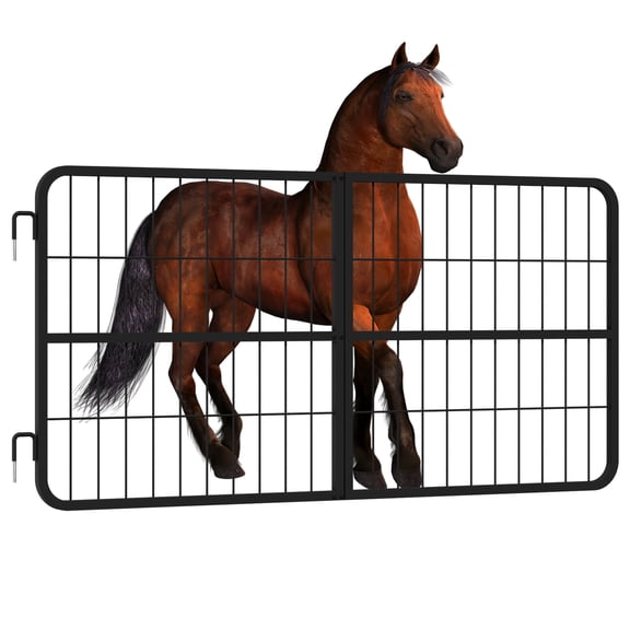 48" W×24" H Stall Guard, Horse Stall Door Gates, Heavy Duty Steel Yoke Design Fits Standard Barn Doorways, Keeping Horses Safe Easy to Install