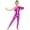 Hot Pink, variant on Girls Shiny Metallic Gymnastics Unitard One Shoulder Ruffle Long Sleeve Dance Bodysuit Acrobatic Jumpsuit Hot Pink 6