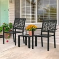 thumbnail image 6 of Ktaxon 3Pcs Outdoor Bistro set, Stackable Patio Metal Steel Dining Set with Rust-Resistant Coating Weather Resistant for Patio Garden Balcony - Black, 6 of 8