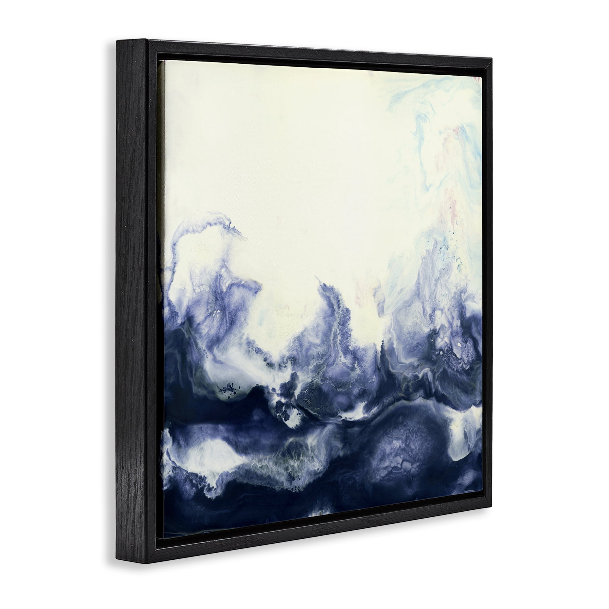 Stupell Industries Oceanic Fluid Swirl Black Framed Floater Canvas Wall Art, design by Laura Van Horne