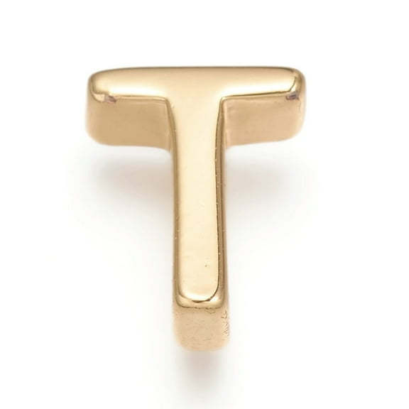 1pc Brass Charms Long-Lasting Plated Real 18K Gold Plated Letter.T T: 8x6.5x3mm Hole: 1.6mm