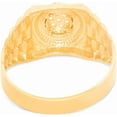 thumbnail image 4 of Floreo 10k Yellow Gold 12mm Two-Tone Railroad Pave CZ Cluster Round Circle Ring, Sizes 5 - 14, 4 of 5