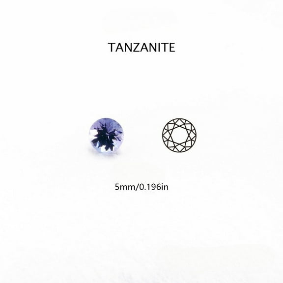 5mm Round Faceted Tanzanite Gemstone, Natural Loose Stone, December Birthstone for Jewelry Making - Ideal for Rings, Pendants, Earrings, DIY, Christmas & Birthday Gifts