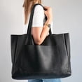 thumbnail image 4 of Women Large Tote Bag Vegan Leather Casual  Work Bag Weekender  Shopping Bag Oversize Shoulder Travel  Bag, 4 of 8