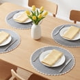 thumbnail image 2 of Unique Bargains Round Placemats Set of 6 Woven Table Mats Light Gray 15.7x15.7inch, 2 of 6