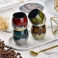 thumbnail image 4 of Fymlhomi Ceramic Kiln-Change Espresso Cups Small Espresso Coffee Cup Spirits Cups Tasting Cups Ceramic Mate Cup Set of 4 (4 colors), 4 of 5