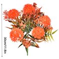 thumbnail image 2 of Worallymy Ramo de flores artificiales de 6 cabezas Bola de simulación Ramo de flores Hogar Decoración floral falsa de plástico Rojo Worallymy JD735804259, 2 of 7