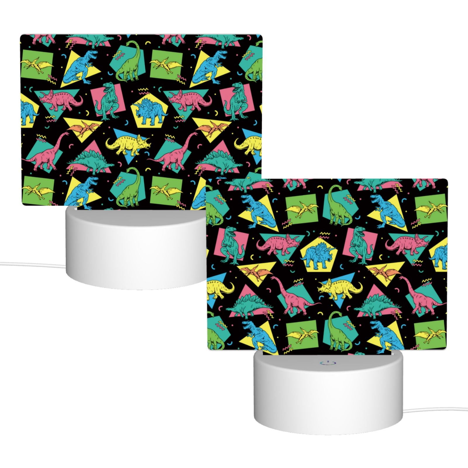 Kdxio Geometric Dinosaur Rectangular Acrylic Night Light Acrylic Sleep Night Light Friend Gifts for Birthday Gifts for Women Teens Boys Girls