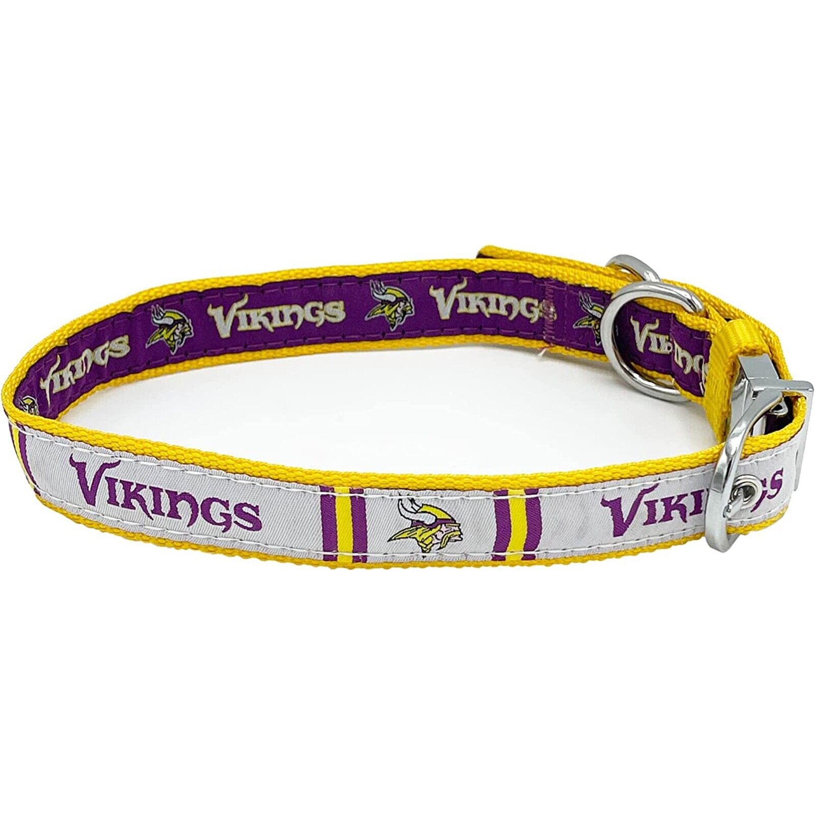 Pets First Minnesota Vikings Reversible Collar Reversible NFL Dog Collar Premium Two-Sided Pet Collar with NFL Logo, Large