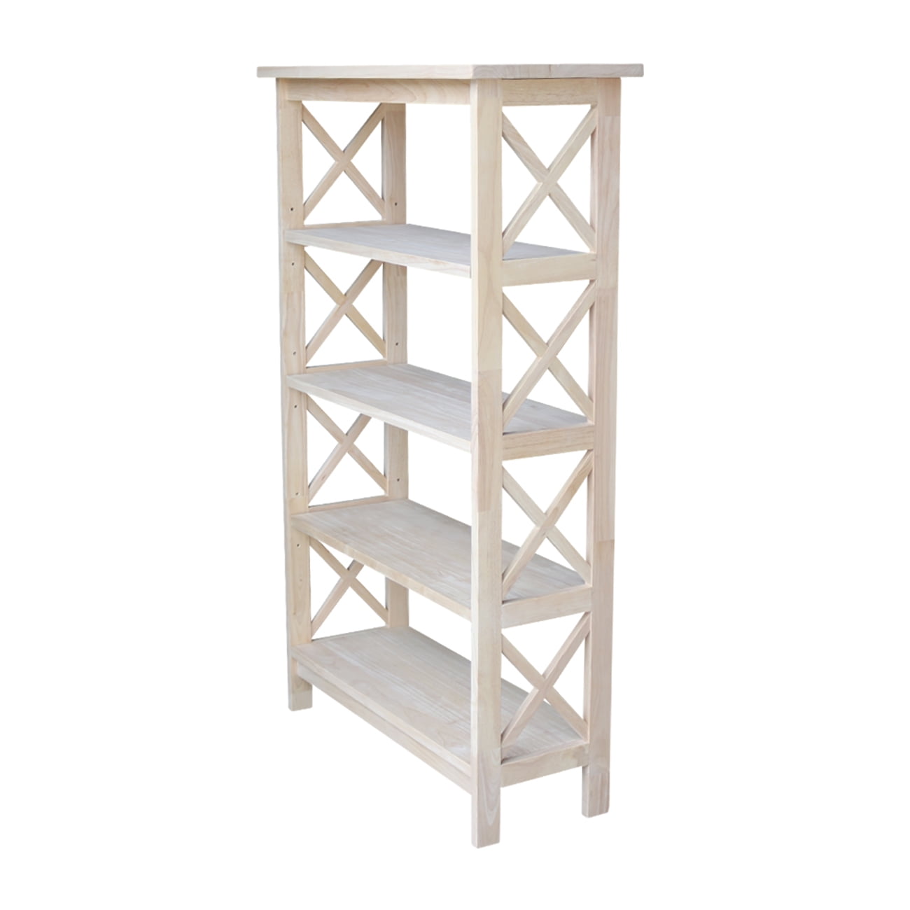 Unfinished X Sided 4 Tier Shelf Unit Unfinished X Sided 4 Tier Shelf Unit