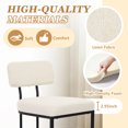 thumbnail image 3 of ClinQ Modern Bar Stool Set of 1, Upholstered Counter Height Bar Chair with Sturdy Metal Frame and Backrest for Kitchen Island, Linen, 3 of 8