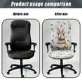 thumbnail image 4 of HELLHERO Rabbit Tulip Print Desk Chair Cover, Washable Elastic Band High Back Chairs Slipcover, Decorative Office Seat Cover, 4 of 7