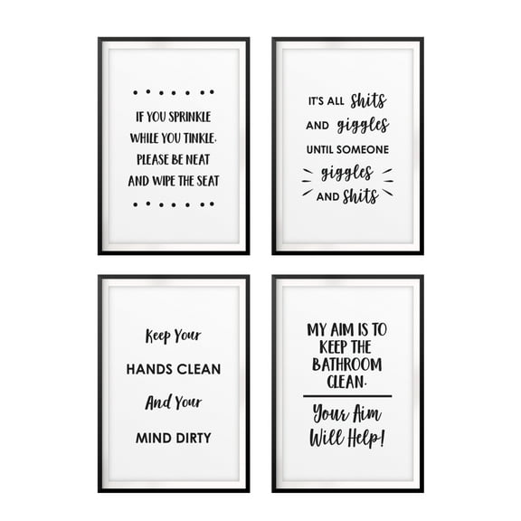 Toilet Humour 11 x 14" Wall Art UNFRAMED Print (4 Pack)