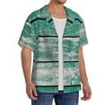thumbnail image 2 of Honeii Old Green Wooden for Men's Short-Sleeved Button-Up Collared Shirt Featuring A Pocket, Perfect for Beach Vacations, And Travel Adventures.-Small, 2 of 5