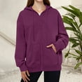 thumbnail image 5 of Hoodies For Women Zip Up Oversized Y2K Jackets Lightweight Casual Athletic Fleece Plus Size Sweatshirts Fall Fashion 2025 Red 2XL, 5 of 5