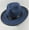 Blue, variant on Big Wide Brim Fedora Hats Unisex Western Suede Hat Panama Outdoor Hats Grey