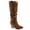 Brown-new, variant on Pennysue Women's Knee-High Booties Taupe Mid Chunky Heel Slouchy Boots With Side Zippers Boots 6.5M