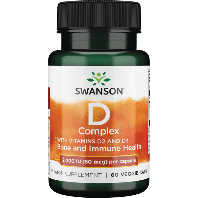Swanson Vitamin D Complex with Vitamins D2 and D3 50 Mcg 60 Veggie