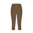 thumbnail image 3 of Womens Capri Leggings Pants Clearance Clothes Under $5.00 Casual Stretch Athletic Workout Yoga Pants High Waist Slim Fit Trousers, 3 of 6