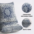 thumbnail image 5 of Blue Floral Pillow Covers 18x18 Set of 2 Vintage Blue Flower Boho Ethnic Carpet Pattern Print Decorative Throw Pillows Bohemian Outdoor PillowCase Linen Farmhouse Cushion Covers Couch Sofa Bed Decor, 5 of 6