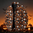 thumbnail image 2 of Mens Halloween Corduroy Jacket Lapel Collar Button Down Shirt With Pockets Long Sleeve Pumpkin Ghost Print Loose Fit Fall Winter Shacket Jackets, 2 of 6