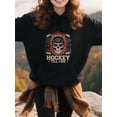 thumbnail image 2 of Bold Hockey Hoodie for Men and Women, Unisex Pullover Hooded Sweatshirt, Comfortable Cotton Poly Blend, Casual Everyday Streetwear, 2 of 5