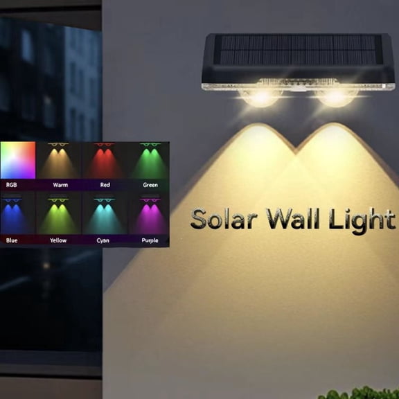 4pcs Solar LED Wall Washer Lights Outdoor Waterproof Garden Patio Balcony Wall Lamp Decorative Ambient Lighting