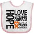thumbnail image 3 of Inktastic Leukemia Cancer Hope Love Strength Boys or Girls Baby Bib, 3 of 4