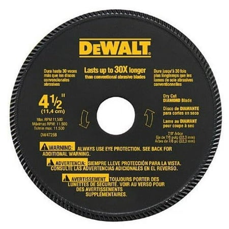 UPC: 0028877328881 | DeWalt DW4725 High-Performance Masonry Blade  4-1/2 In. – Quantity 1