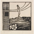 thumbnail image 2 of Ernst Ludwig Kirchner 20x20 Black Ornate Framed Double Matted Museum Art Print Titled: Male Figure on a Mountain (The Longing) (1905), 2 of 5