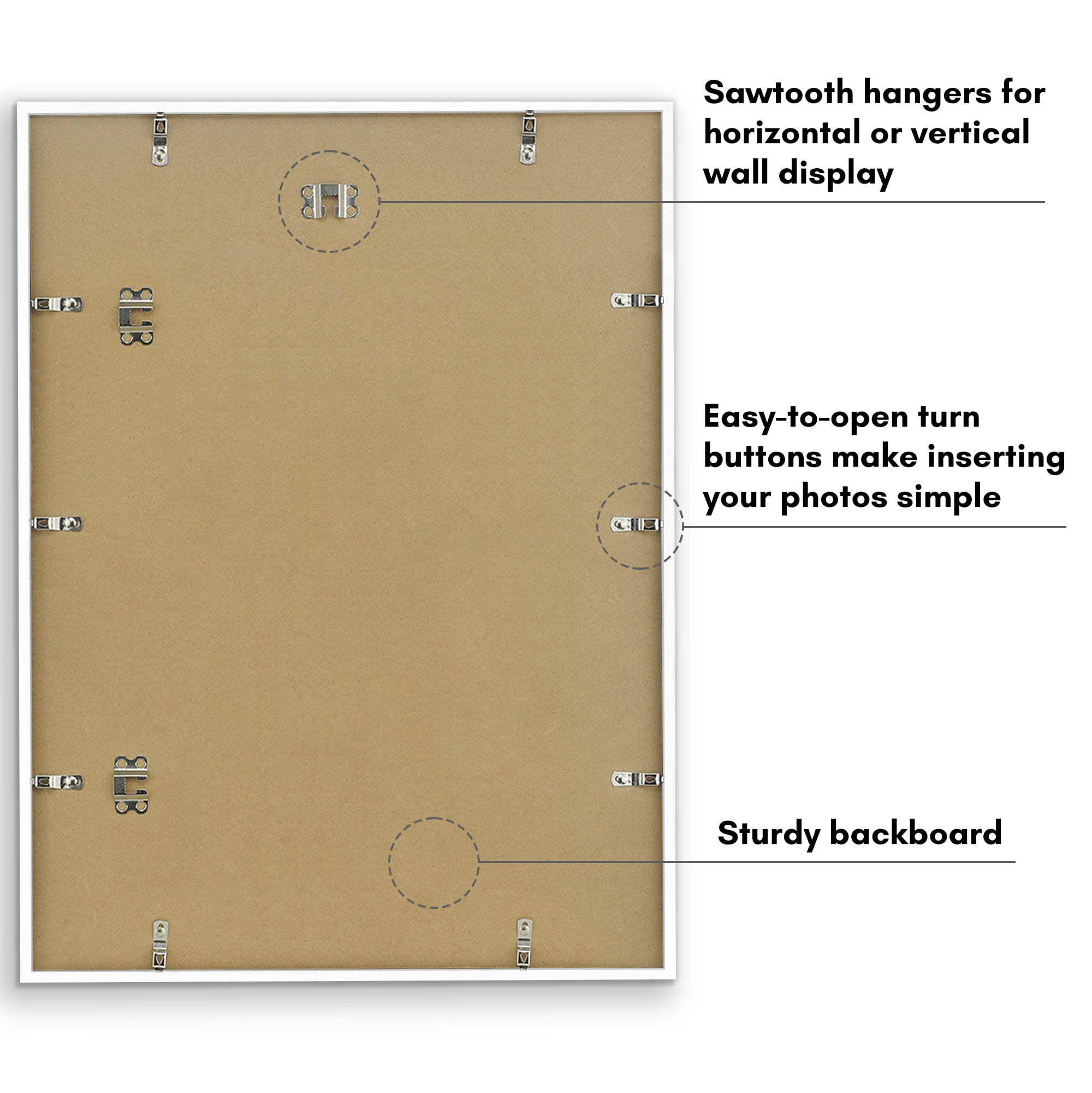 Americanflat 18x24 Poster Frame with Polished Plexiglass Streamline Collection Thin Border Wall - White