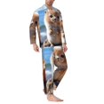 thumbnail image 2 of KLL Cute Guinea Pig Sea Sleepwear Mens Flannel Pajamas,Long Cotton Pj Set, 2 of 7