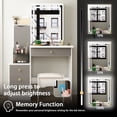 thumbnail image 2 of OXYLIFE Makeup Vanity Desk Set with Sliding LED Lighted Mirror, Cushion Stool, 4 Drawers and Shelves, White+Gray, 2 of 11