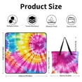 thumbnail image 2 of Colorful Tie Dye Vortex Waterproof Picnic Blanket with Foldable Zipper, Suitable for Outdoor Use, Suitable for Travel, Camping, Beaches, Parks, Grasslands, Picnic Blanket Accessories, 2 of 7
