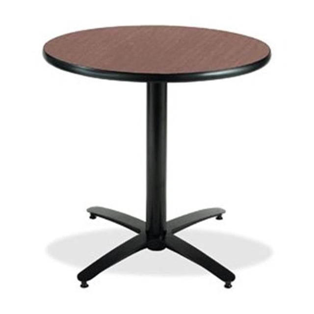 KFI 30" Acajou Foncé Piédestal Table Ronde avec Arqué X Base Qualité Commerciale Faite aux États-Unis